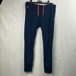 Lacoste Navy Leggings with Bright Orange Drawstring